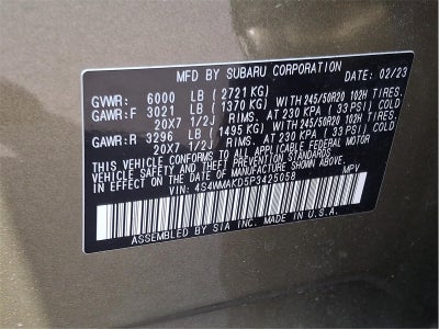 2023 Subaru Ascent Onyx Edition Limited