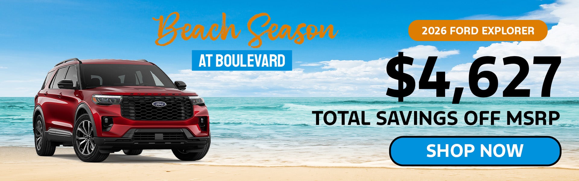 2026 Ford Explorer $4,627 Total Savings off MSRP 