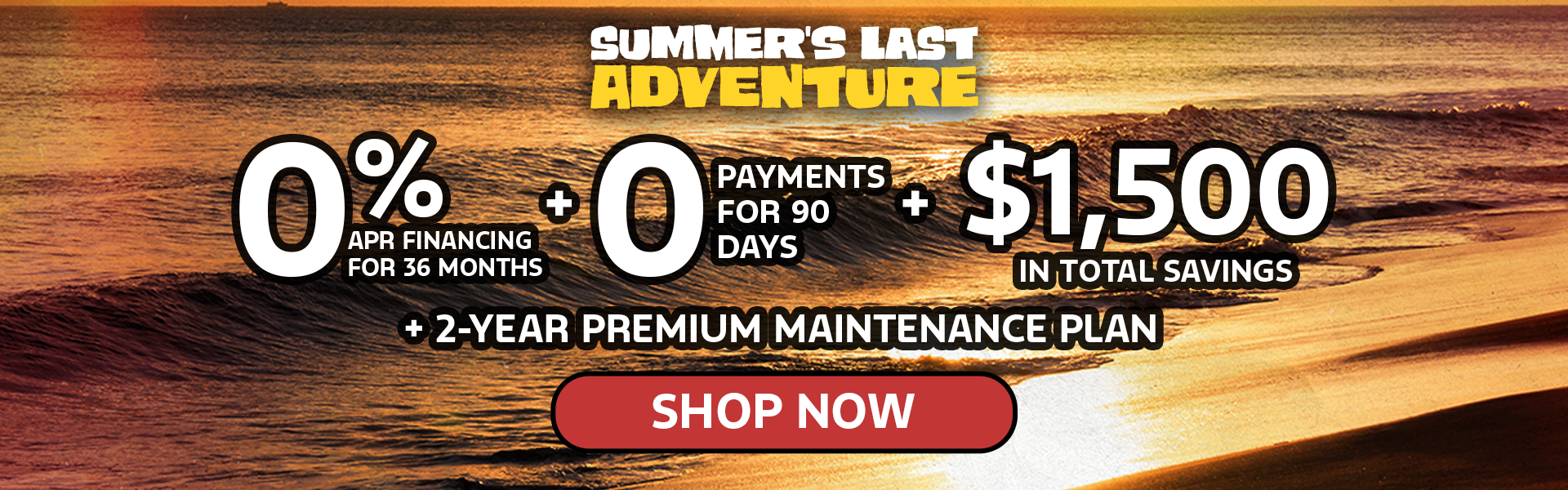 0% APR for 36 Months + $1,500 in Total Savings!